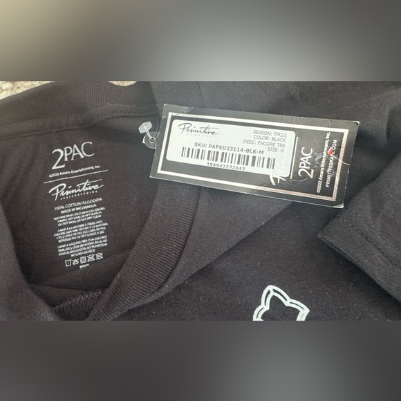 Primitive x 2Pac Tupac T Shirt Mens Size m Black Rap Street Wear Hip Hop - Picture 4 of 6